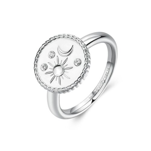 Anello Brosway Chakra BHKR003B acciaio simboli sole luna misura 12