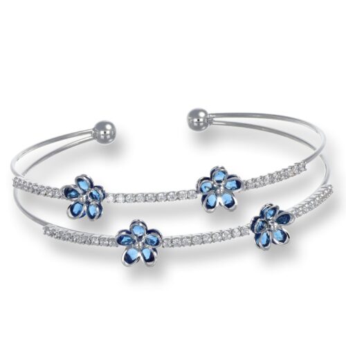 Bracciale Donna Revolution Gioielli Essenza Fiori Blu