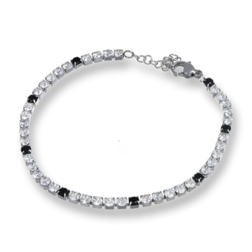Bracciale Tennis Cristalli Bianco e Nero Revolution Gioielli Luxeline