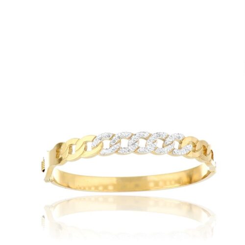 Bracciale Donna Dorato Rigido A Catena Con Pietre Revolution Gioielli Essenza