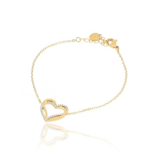 Bracciale Donna Acciaio Con Cuore Dorato Revolution Gioielli Essenza