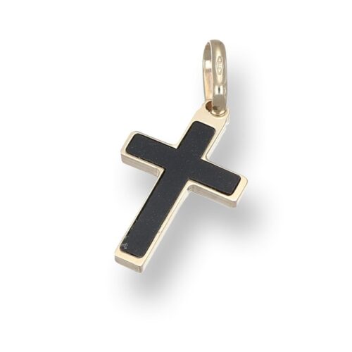 Ciondolo Croce con Onice Nero TerryOro Oro 375