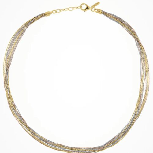 Collana Desmos Multifila SPARK TC 41 in argento 925 tre colori