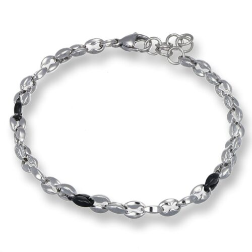 Bracciale Uomo Revolution Forge Maglia Marinara Nero