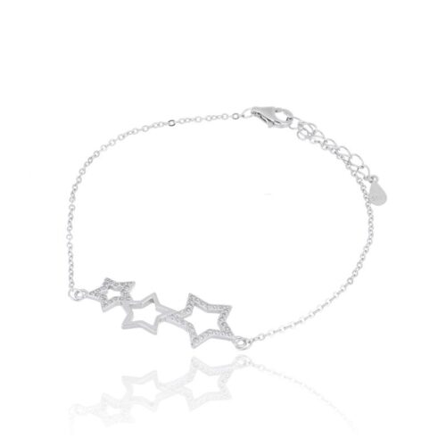 Bracciale TerryOro Tre Stelle in Argento 925 con Zirconi