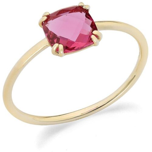 Anello Donna Ambrosia KAAZ 027 in oro giallo 375 con cristallo rosa