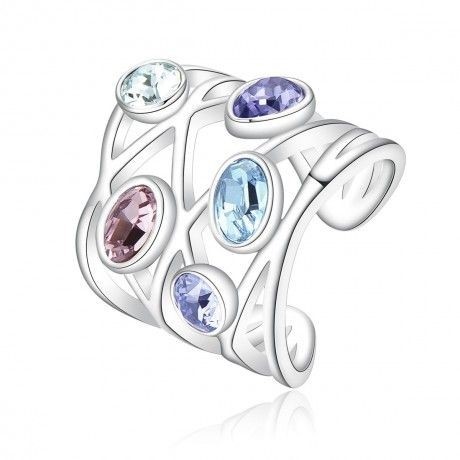 Anello Brosway Symphonia BDY38A acciaio cristalli multicolor