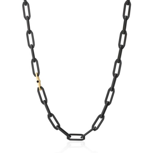 Collana Uomo Brosway Caliburn BBU02 acciaio nero e cristalli