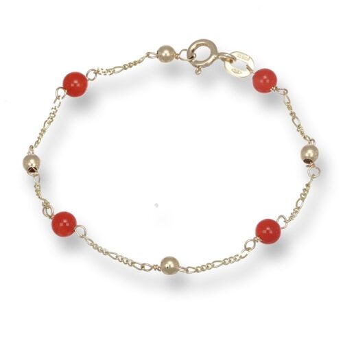 Bracciale TerryOro Essenza Oro 375 con Corallo Rosso e Sfere