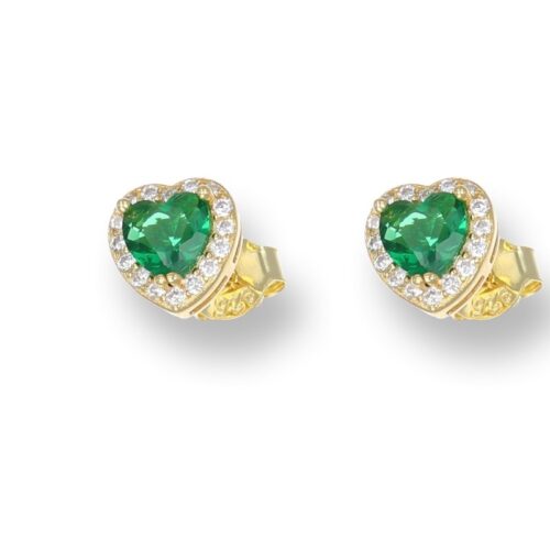 Orecchini TerryOro 217E-1169 GD+SM Cuore Dorata Argento 925 Verdi