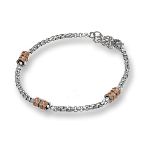 Bracciale Uomo Forge Revolution Gioielli Maglia Veneziana Rosata
