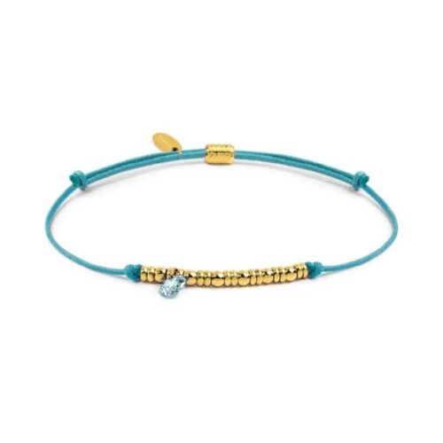 Bracciale Marlรน 18BR220G-T con cordino PVD oro turchese