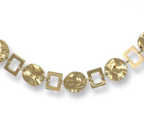 Collana Donna Revolution Gioielli Essenza Forme Martellate Dorata