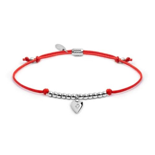 Bracciale Marlù 18BR216-R con cuore acciaio rosso