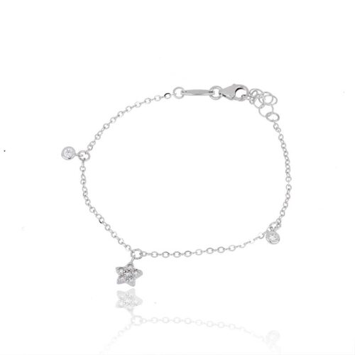 Bracciale TerryOro Essenza Oro 375 Bianco Stella con Zirconi