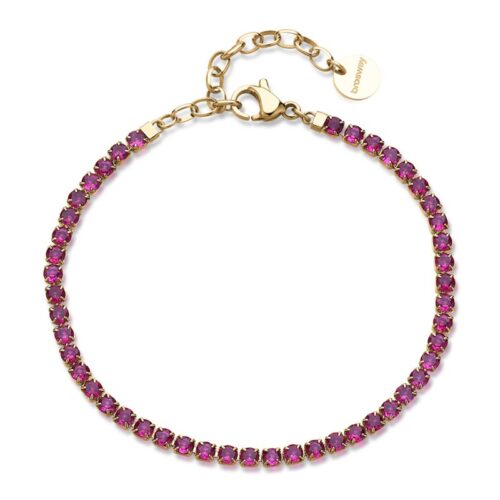 Bracciale Brosway BEI106 acciaio dorato cristalli rosa Desideri donna