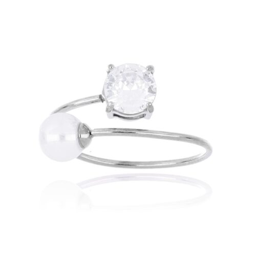 Anello donna aperto avanti con stella e punto luce