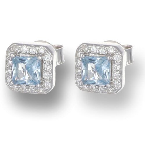 Orecchini TerryOro 217E-2981 ACQ Quadrato Argento 925 Acquamarina