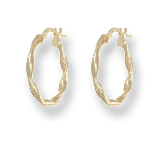 Orecchini TerryOro Essenza Oro 375 Cerchi Intrecciati 18mm