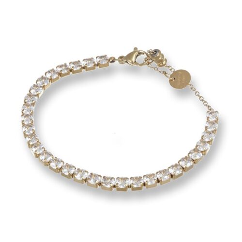Bracciale Donna Acciaio Tennis Pietre Bianche Dora Revolution Gioielli Luxeline