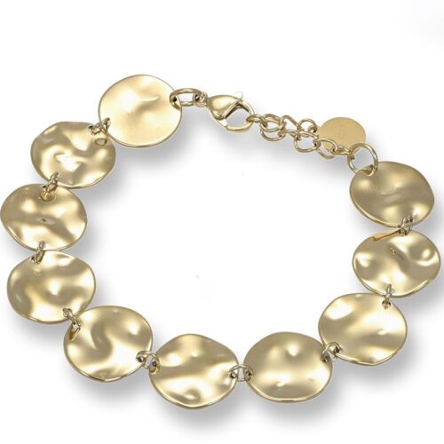 Bracciale Donna In Acciaio Con Tondini Martellati Lucidi Revolution Gioielli Ess