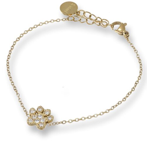 Bracciale Donna In Acciaio Con Zampetta Centrale Dorato Revolution Gioielli Esse