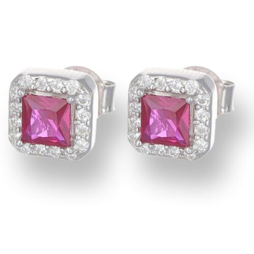 Orecchini TerryOro 217E-2981 RB Quadrato Argento 925 Rossi