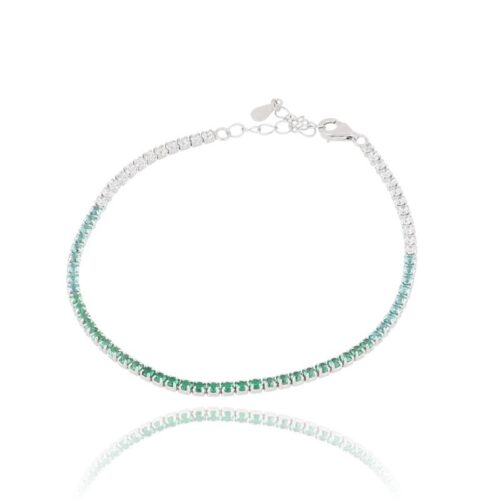 Bracciale Tennis TerryOro Luxeline 217B-0800 SM GRAD Zirconi 2 mm Verdi Degrade