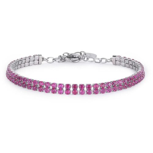 Bracciale Brosway BEI098 acciaio cristalli rosa Desideri donna
