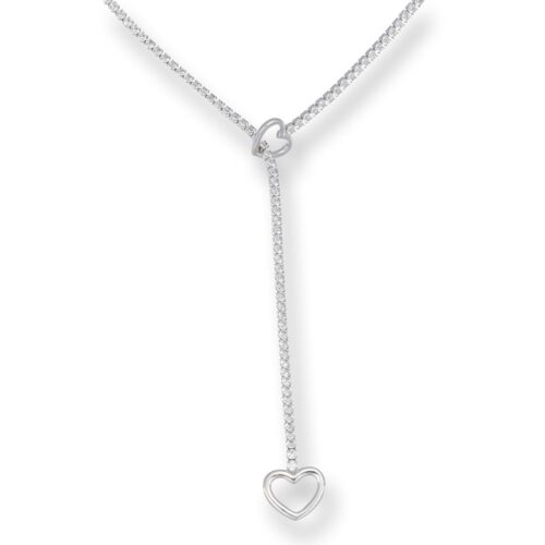 Collana TerryOro Luxeline 217CL-0164 Tennis con cuore bianchi