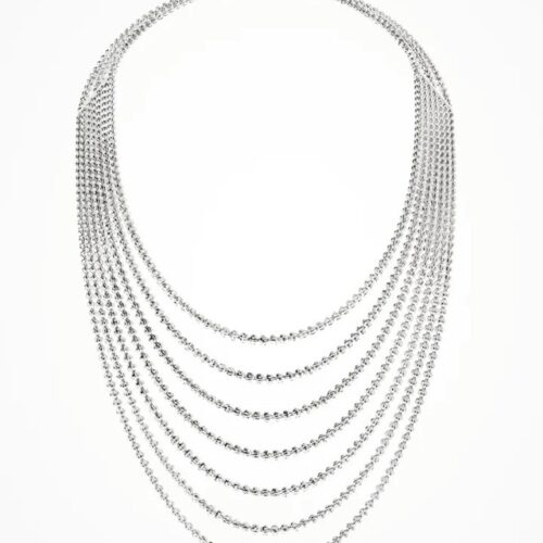 Collana Multigiro Crystal Dream in Argento 925 Bianca 41 cm Desmos