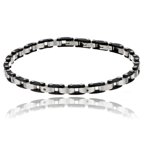 Bracciale Uomo Forge Revolution Gioielli Acciaio Satinato Nero