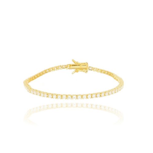 Bracciale Tennis TerryOro Luxeline 217B-0400 GD 16.5 Zirconi 2 mm Bianchi Dorato