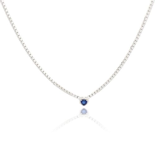 Collana TerryOro Luxeline 217CL-0801 ZF Tennis con cuore blu