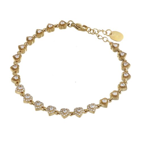 Bracciale Donna Montatura A Cuore Piccolo Pietre Bianche Revolution Gioielli Ess