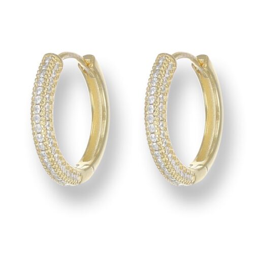 Orecchini TerryOro 217E-2828 GD Cerchio Dorata Argento 925 Bianchi