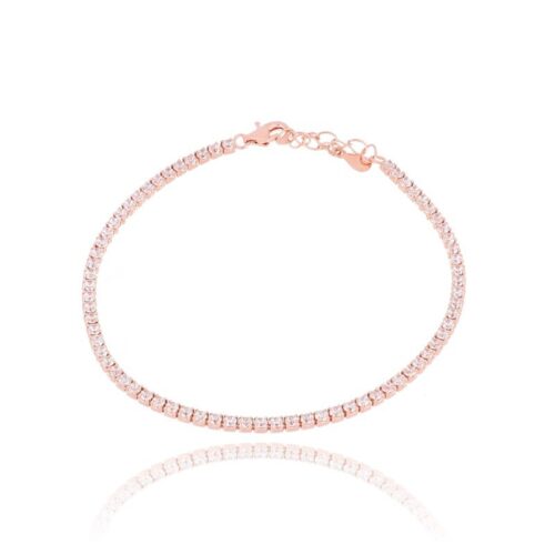 Bracciale Tennis TerryOro Luxeline 217B-0800 RS Zirconi 2 mm Rosa Rosato