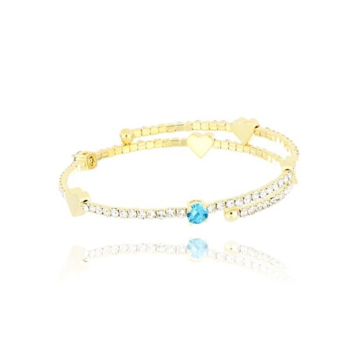 Bracciale donna in ottone rigido a tennis con pietra