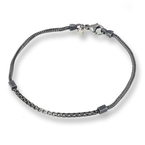 Bracciale Uomo Argento 925 TerryOro BRACCIALE IN ARGENTO BRUNITO 137B2606