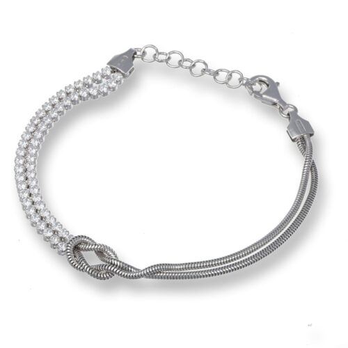 Bracciale TerryOro Luxeline 137Bp2601 Bracciale Corda Intrecciata E Tennis Con Nodo Centrale