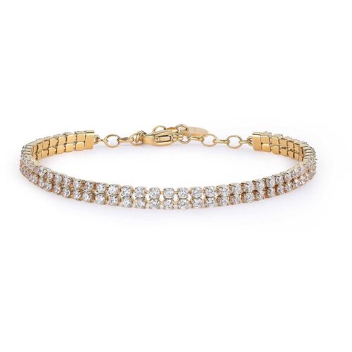Bracciale Brosway BEI097 acciaio dorato cristalli Desideri donna