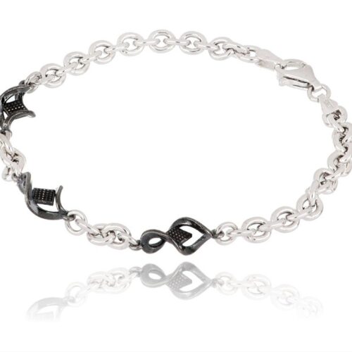 Bracciale TerryOro Essenza 137B2096 Bracciale Con Spirali E Rombo Grigio