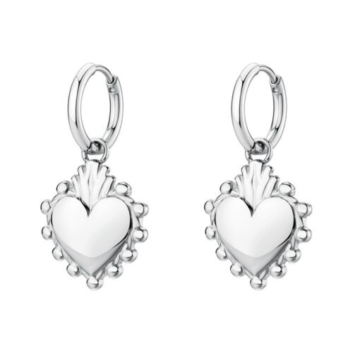 Orecchini Brosway Chakra BHKE196 cuore acciaio cerchio pendente