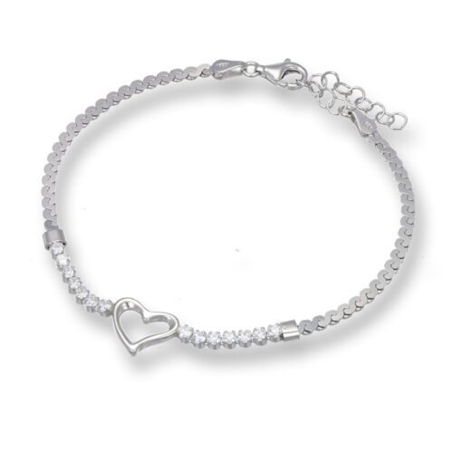 Bracciale TerryOro Luxeline 137Bp2605 Bracciale Corda Piatta E Tennis Con Cuore
