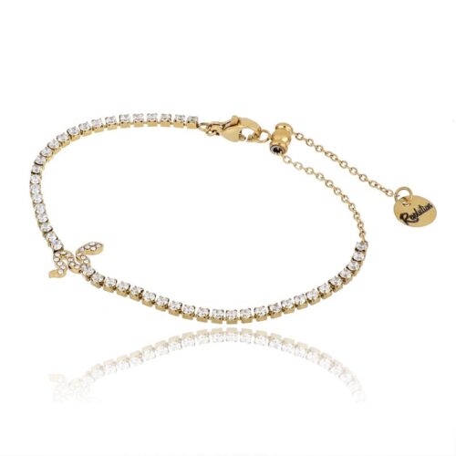 Bracciale Donna Acciaio Dorato Tennis Con Serpente Revolution Gioielli Luxeline
