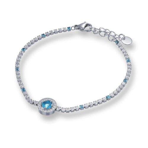 Bracciale Tennis Tondo Centrale Cristalli Celesti Revolution Gioielli Luxeline