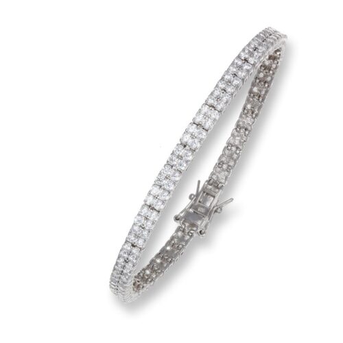 Bracciale TerryOro Tennis Doppio in Argento 925 con Zirconi