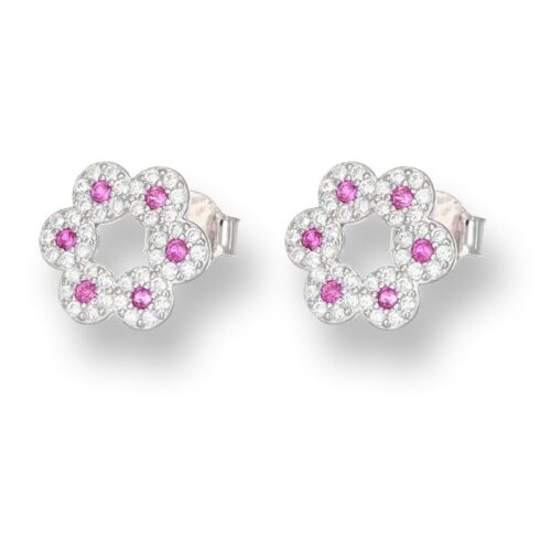 Orecchini TerryOro 217E-2963 RB Fiore Argento 925 Rossi