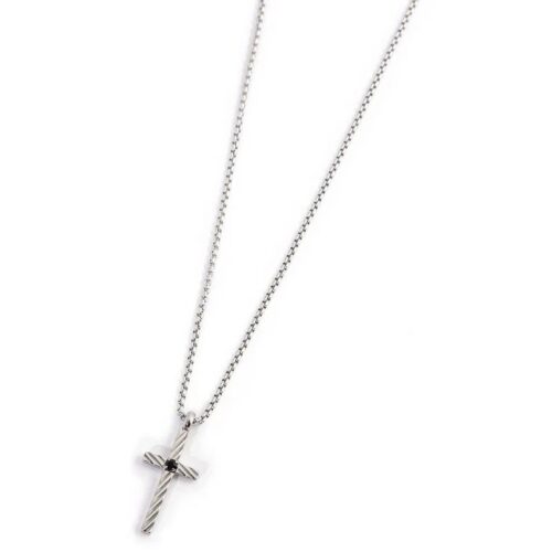 Collana Marlù 1CN0002-N con croce acciaio nero