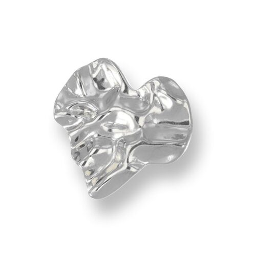 Anello donna acciaio cuore martellato regolabile